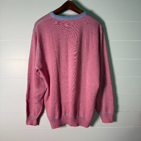 Stenstroms Cotton Cashmere Knit Sweater Pulloever Men's Size XXL Pink Blue - Picture 5 of 13